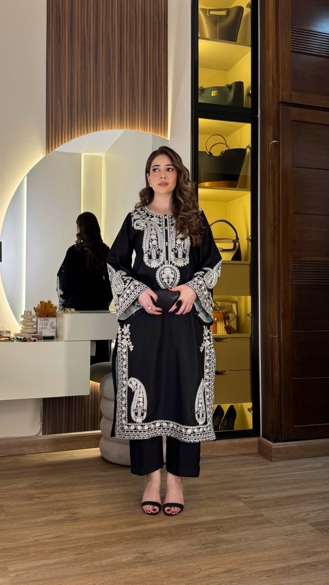 Aafreen Embroidered 3pc - Black - Image 2