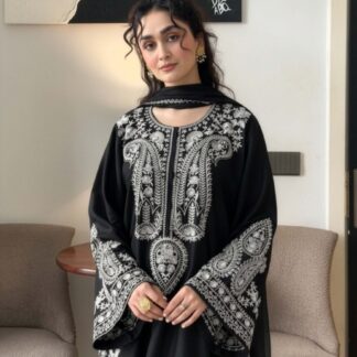 Aafreen Embroidered 3pc - Black