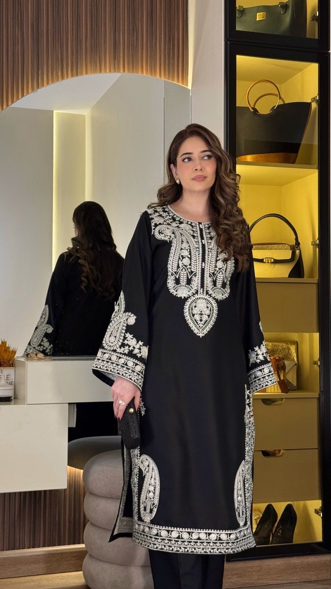 Aafreen Embroidered 3pc - Black - Image 5