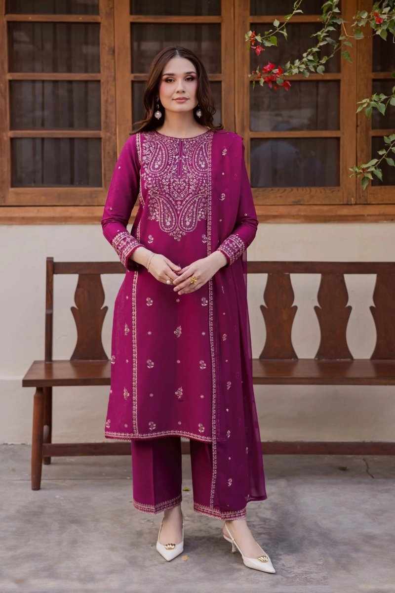 Laaj Embroidered - 3pc - Image 5